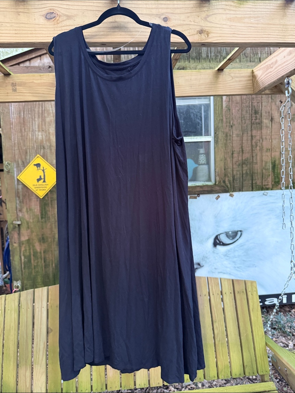 Ava & Viv Black Sleeveless Midi Swing Dress plus size 4X